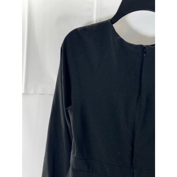 HUTCH Women's Black Solid Button-Shoulder Detail Long Sleeve Mini Dress SZ 8 - Picture 4 of 8
